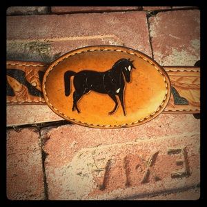 Vintage western belt, handmade all leather